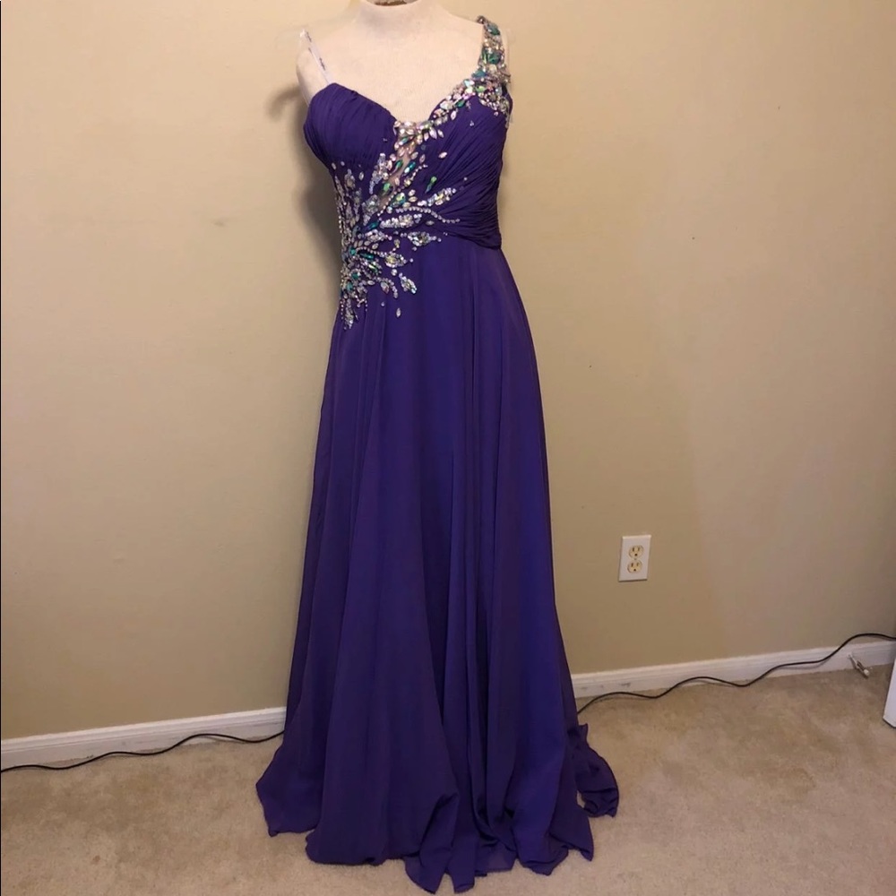 New purple chiffon gown.
